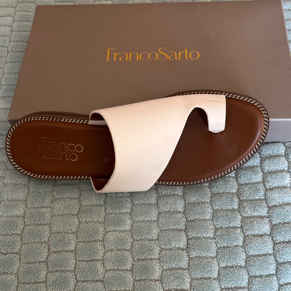 Franco Sarto White Slide Sandals - Picture 3 of 4